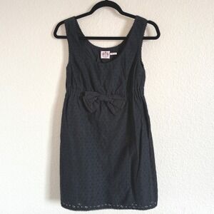 Juicy Couture 2 Black Eyelet Dress Bow Babydoll Dark Coquette Feminine Dainty